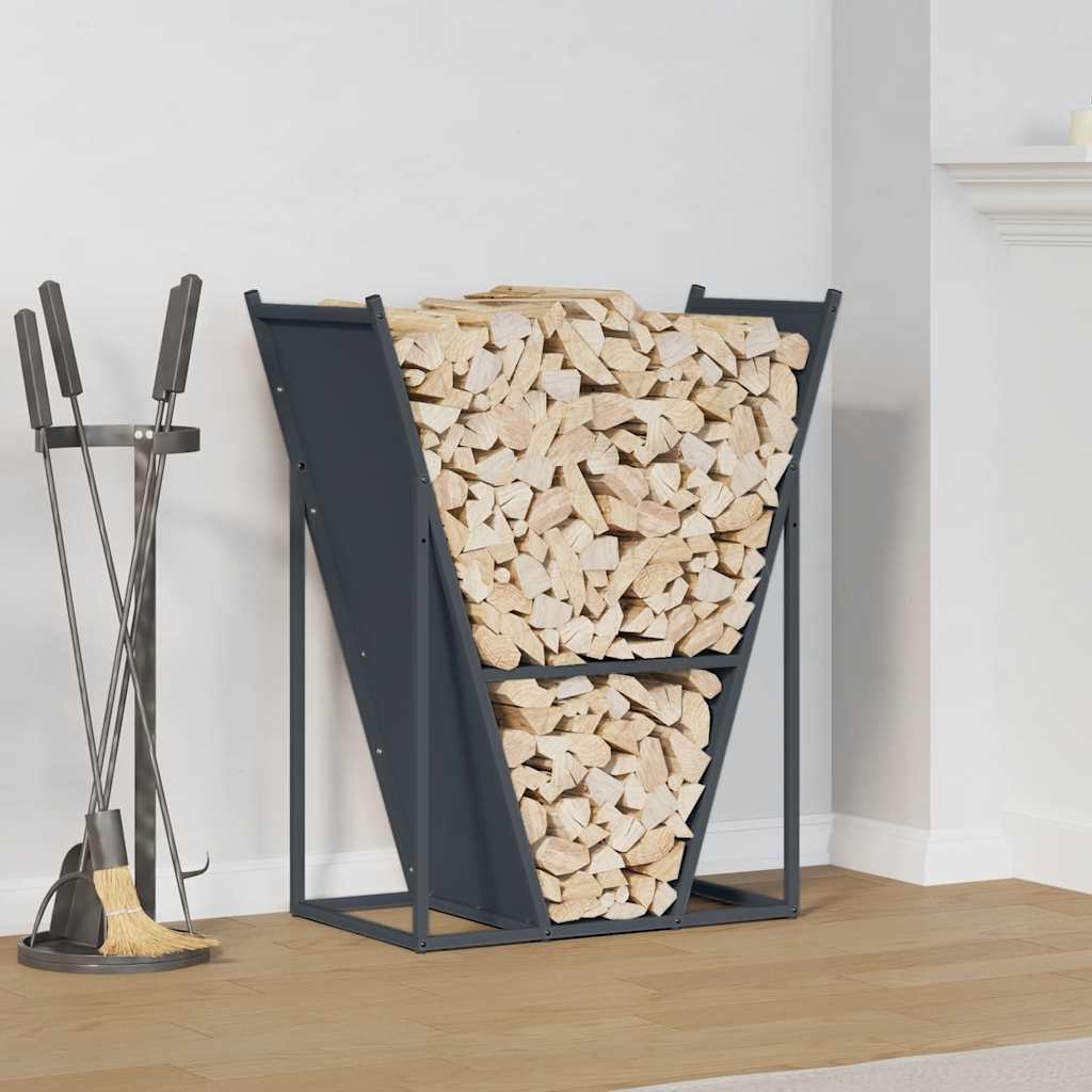 Brennholzregal Anthrazit 69,5x35x81 cm Kaltgewalzter Stahl Feuerholzständer