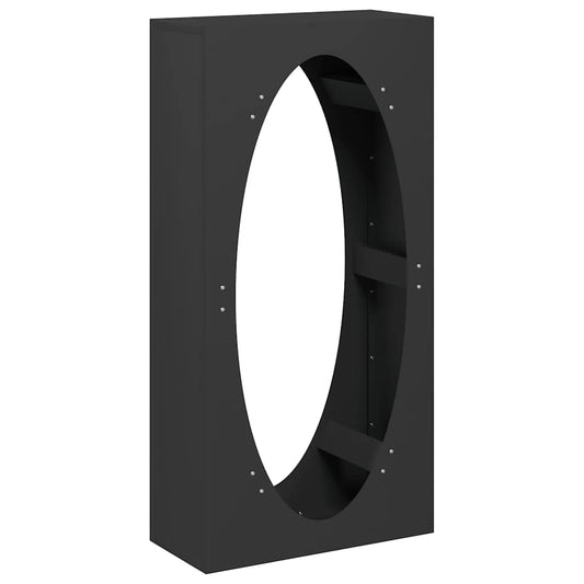 Brennholzregal Schwarz 50x23x100 cm Kaltgewalzter Stahl Feuerholzständer