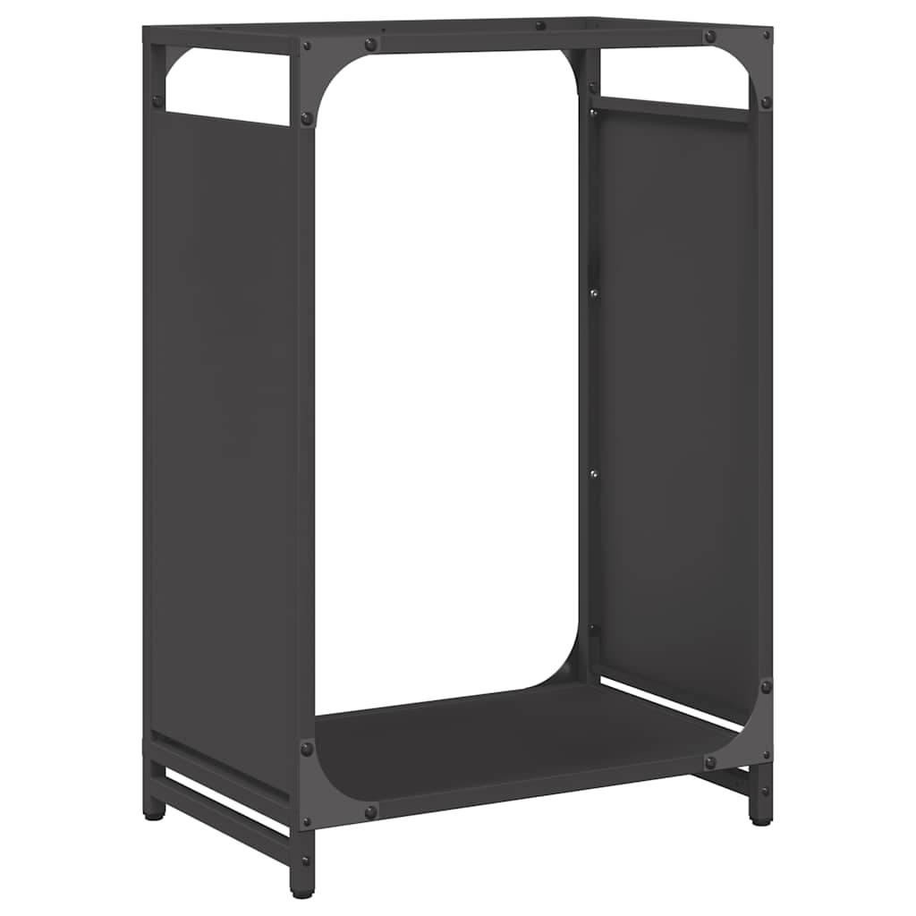 Brennholzregal Schwarz 44x28x65 cm Kaltgewalzter Stahl Feuerholzständer