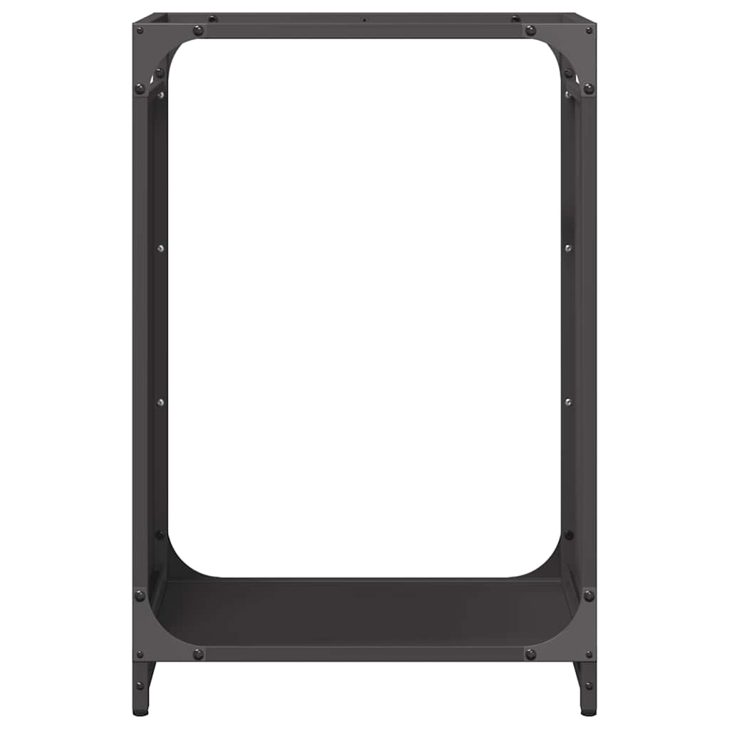 Brennholzregal Schwarz 44x28x65 cm Kaltgewalzter Stahl Feuerholzständer