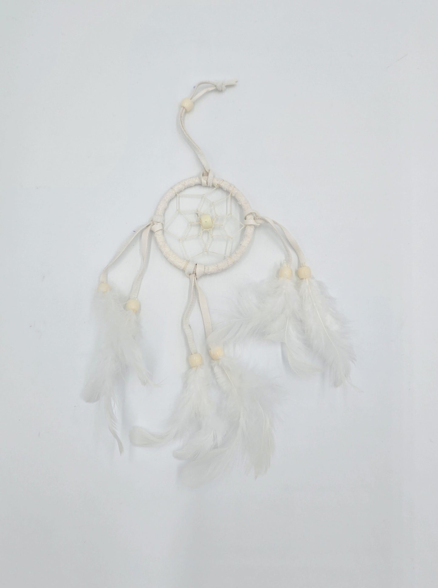 Traumfänger Bali 20x6x0,5 cm Dreamcatcher Rund rot weiß schwarz klein Rückspiegelanhänger