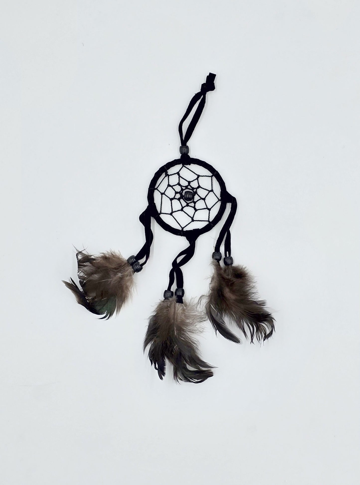 Traumfänger Bali 20x6x0,5 cm Dreamcatcher Rund rot weiß schwarz klein Rückspiegelanhänger