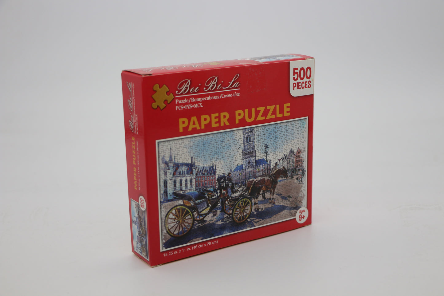 Puzzle 500 Teile Droschke Kutsche Altstadt Markt 46 x 28 cm Gehirntraining ab 9 Jahren