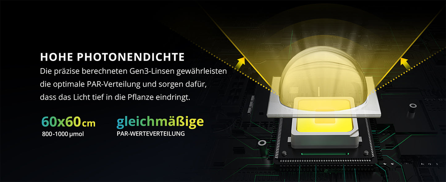 LED-Pflanzenlampe FLORIS Grow 150W dimmbar optimiertes Pflanzenlichtspektrum