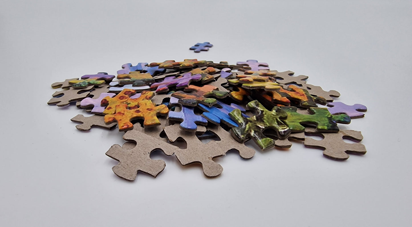 Puzzle 500 Teile Droschke Kutsche Altstadt Markt 46 x 28 cm Gehirntraining ab 9 Jahren