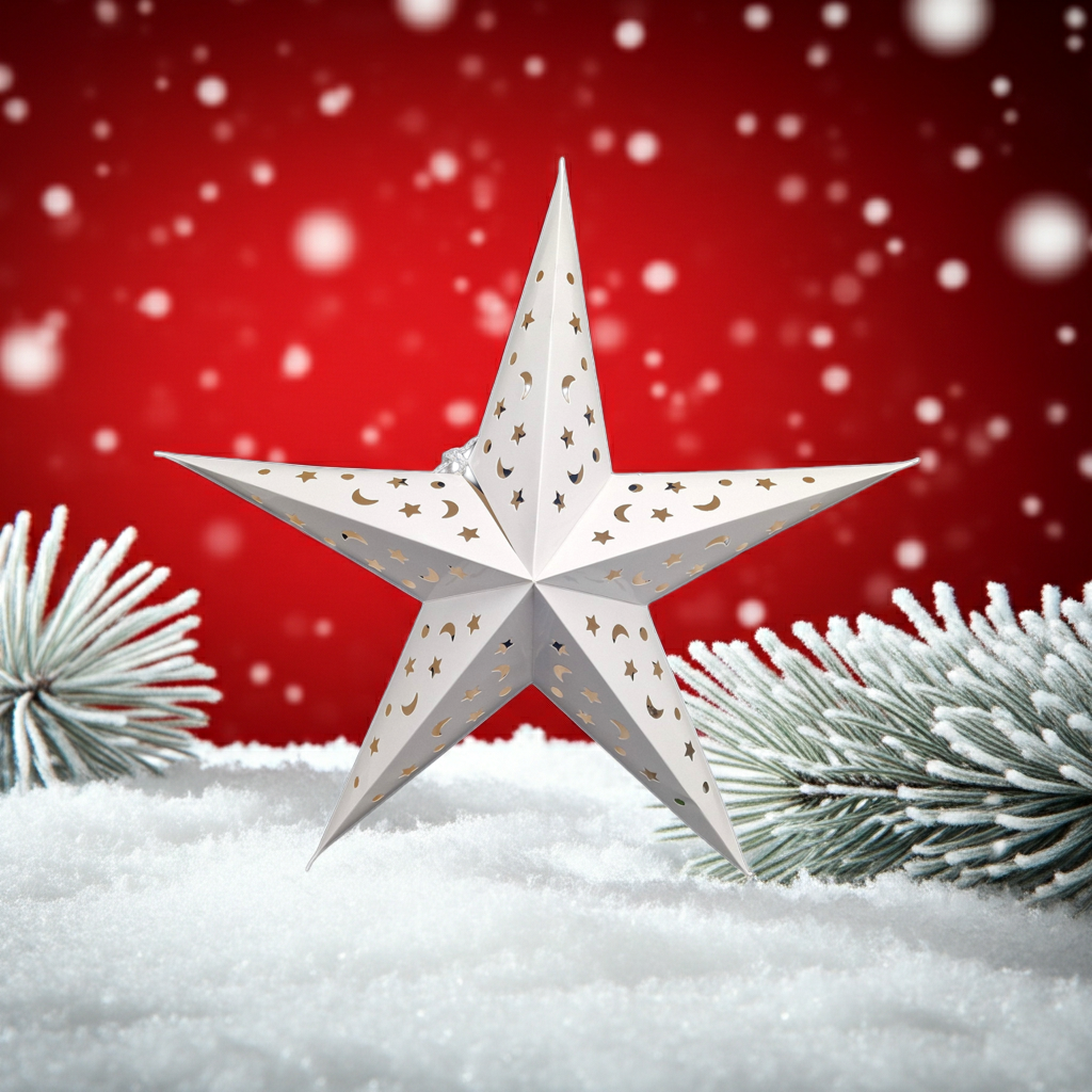 Weihnachtsstern 3D Leuchtstern LED Papierstern 60 cm weiß batteriebetr –  Selbstversorgerladen