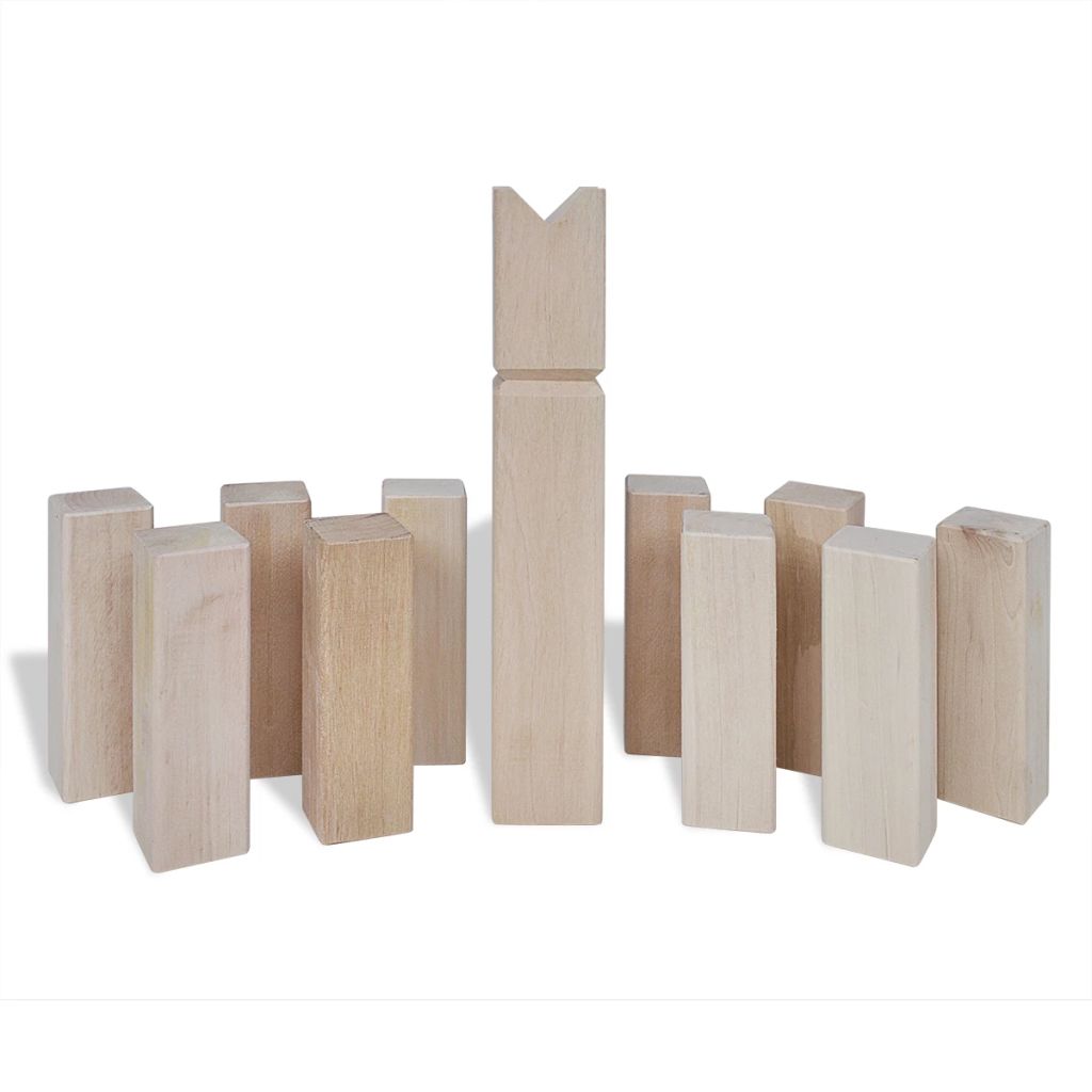 Kubb Holzspiel- Set Wurfspiel Gesellschaftsspiel für innen und draußen