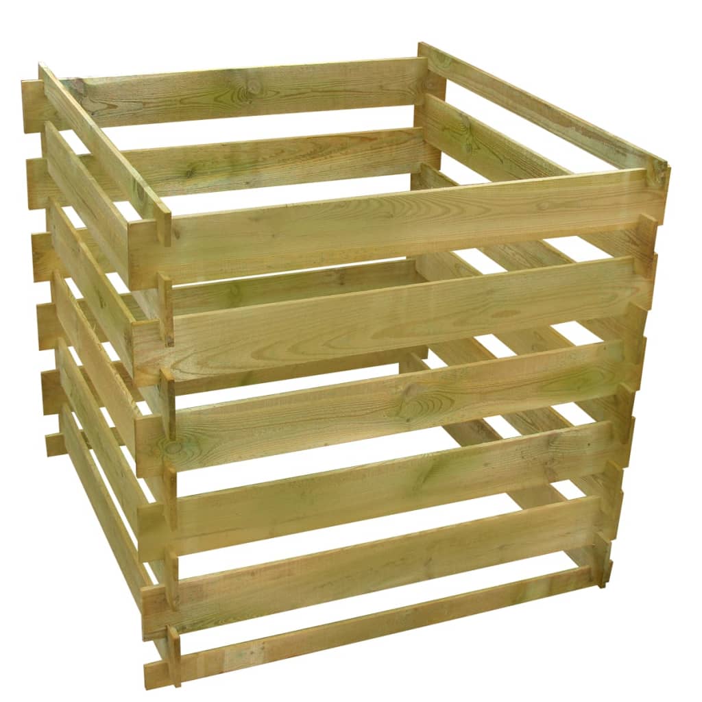 Komposter Holz Gartenkompost Lattenkompost 90x90x85 cm 0,54 m³ Kiefer