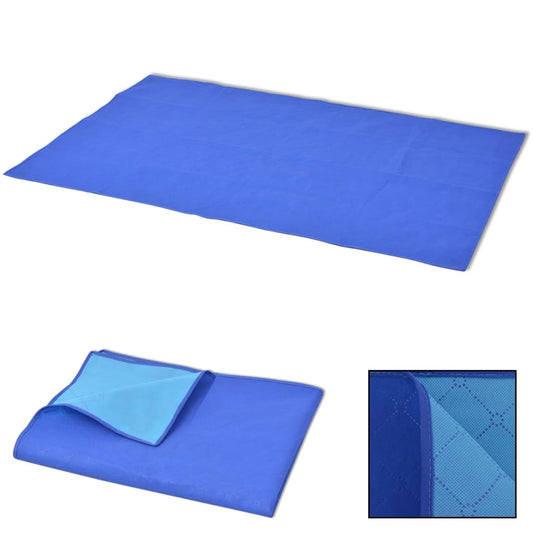 Picknickdecke 100x150 cm Blau und Hellblau Campingdecke Strand-Decke