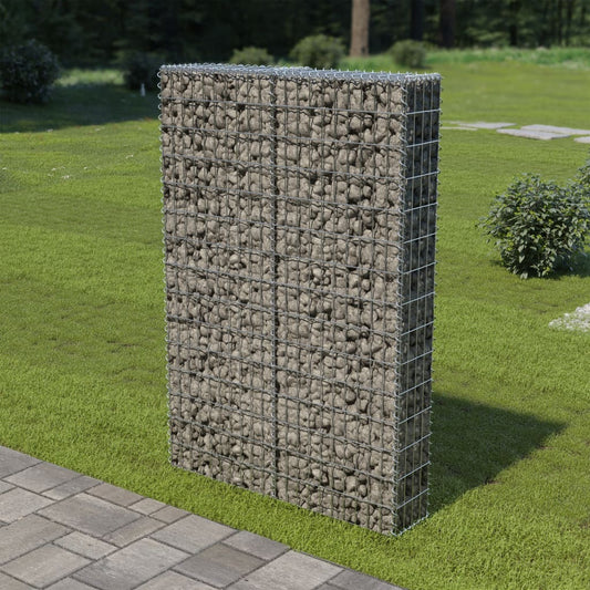 Gabionenwand Verzinkter Stahl 100×20×150 cm Gabionenzaun Drahtkorb Steinmauer Wand