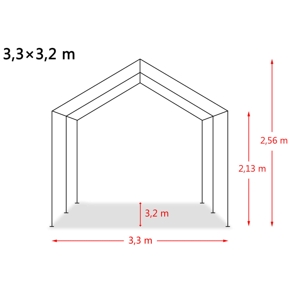 Weidezelt Lagerzelt mobiler Unterstand PVC 550 g/m² 3,3×3,2 m Dunkelgrün Stall