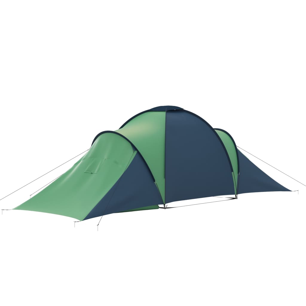 Campingzelt 6 Personen Familienzelt Blau Grün 576x235x190 cm Gruppenzelt 2 Kabinen
