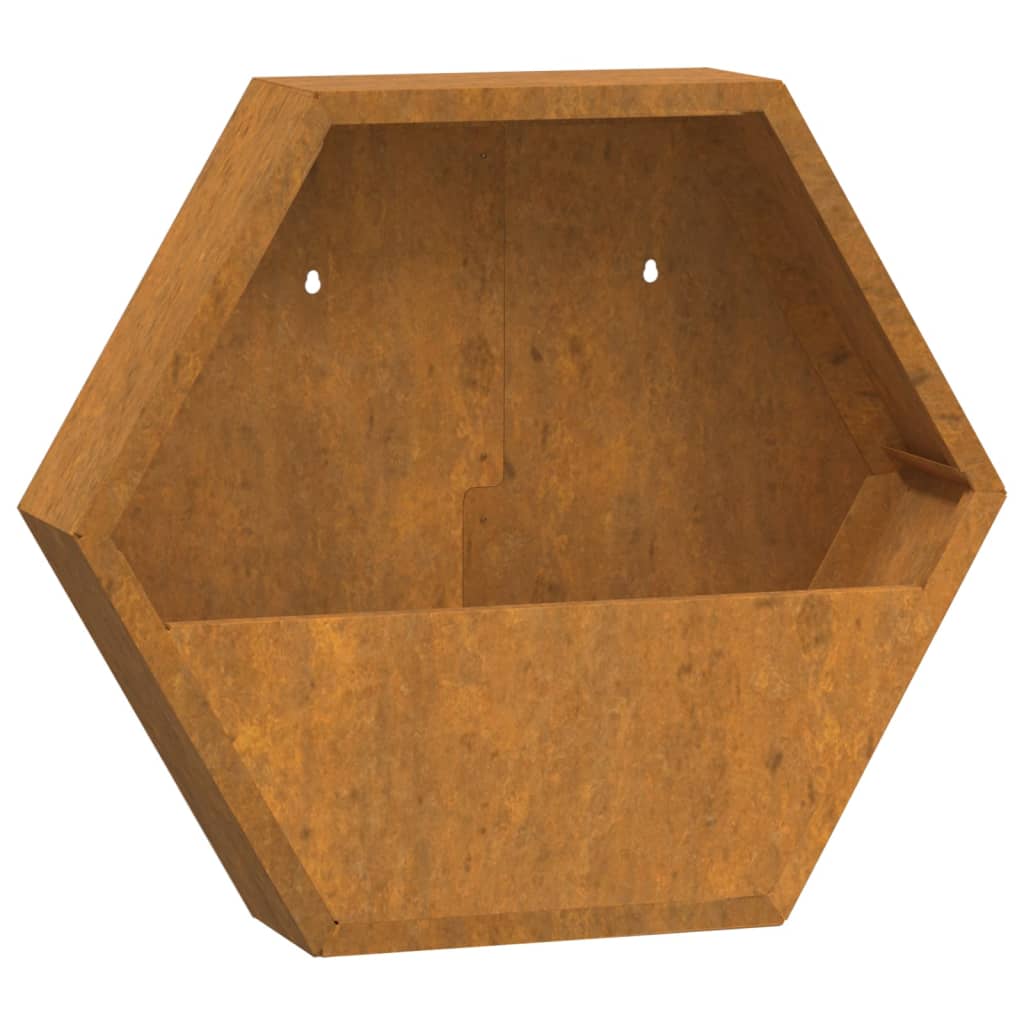 Wand-Pflanzkübel 2 Stk. Rostig Cortenstahl 46x10x40 cm Blumentopf