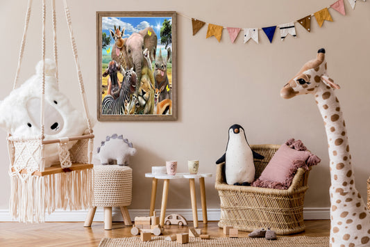 Malen nach Zahlen Erwachsene Lustige Tiere 40x50 cm Paint by Numbers DIY Öl Acryl Leinwand Bild Dekoration Funny Animals ohne Rahmen 1 Stück