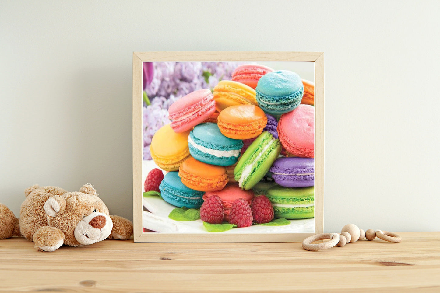 Malen nach Zahlen Erwachsene Macarons 40x50 cm Paint by Numbers DIY Öl Acryl Leinwand Bild Dekoration Stillleben Süßigkeiten ohne Rahmen 1 Stück