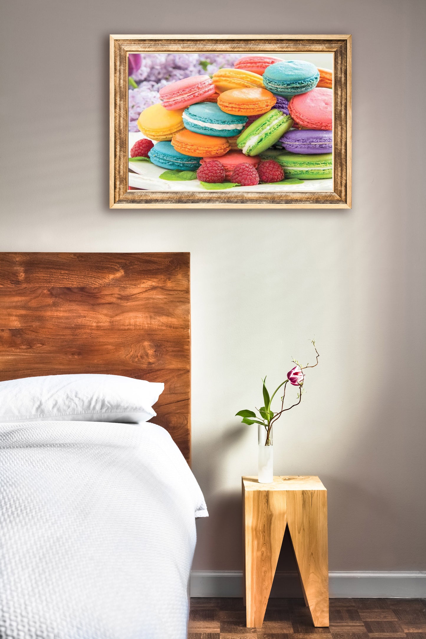 Malen nach Zahlen Erwachsene Macarons 40x50 cm Paint by Numbers DIY Öl Acryl Leinwand Bild Dekoration Stillleben Süßigkeiten ohne Rahmen 1 Stück