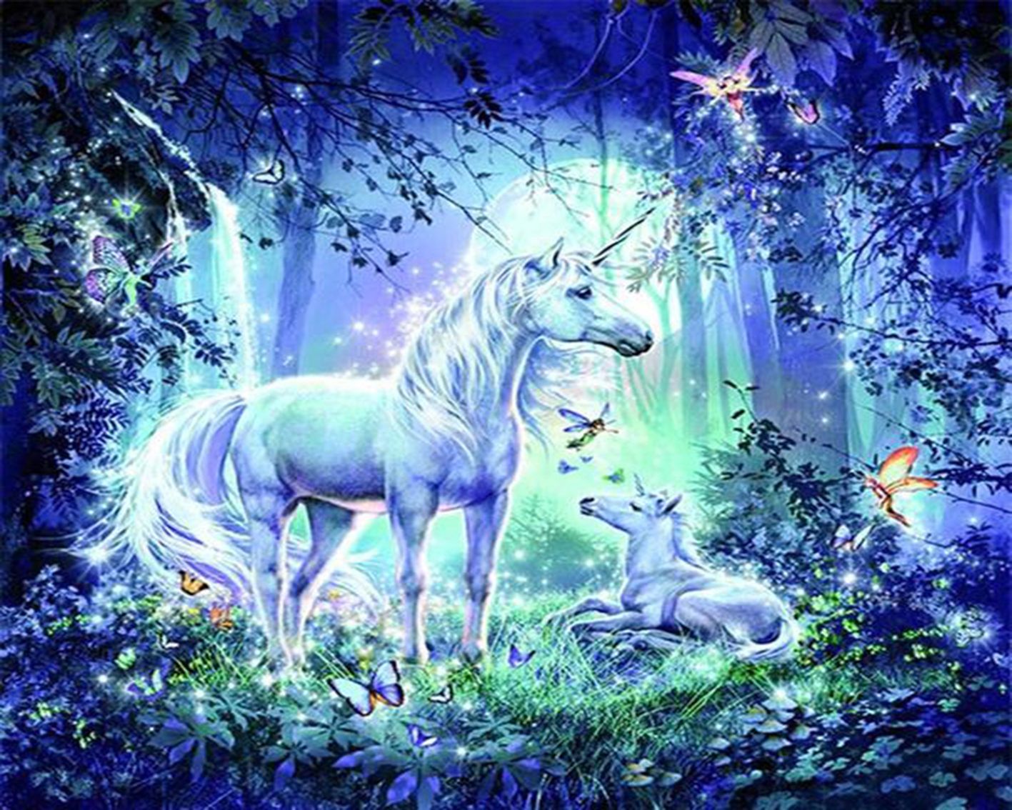 Diamond Painting DIY 5D Diamantmalerei magisches Einhorn 30x40 cm Gemälde Wanddekoration Gemälde Freizeitspaß Erwachsene Jugendliche