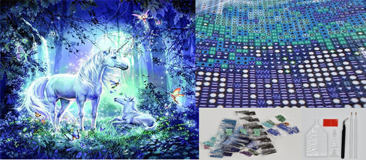 Diamond Painting DIY 5D Diamantmalerei magisches Einhorn 30x40 cm Gemälde Wanddekoration Gemälde Freizeitspaß Erwachsene Jugendliche