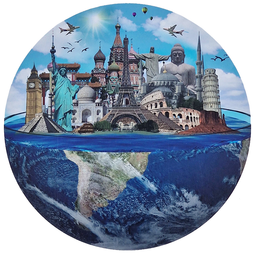 Puzzle 1000 Teile Scenic Landscape 69x69 cm rund Weltkugel Weltwunder Gehirntraining Jigsaw