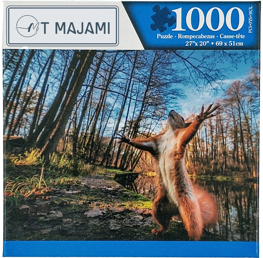 1000-piece puzzle, squirrel design, 69x51 cm, forest, nature, brain training
