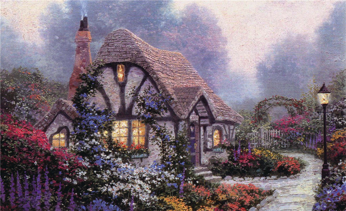 Puzzle 500 Teile Cottage 46 x 28 cm England Bauernhaus romantisch Gehirntraining ab 9 Jahren