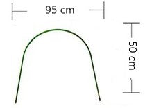 5 x Bögen für Folientunnel Hochbeetabdeckung Insektennetze Grün 50 x 95 cm witterungsbeständig Tunnelbogen