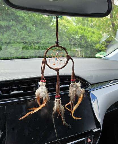 Dreamcatcher Bali 22x6x0.5 cm, round, brown, black, beige