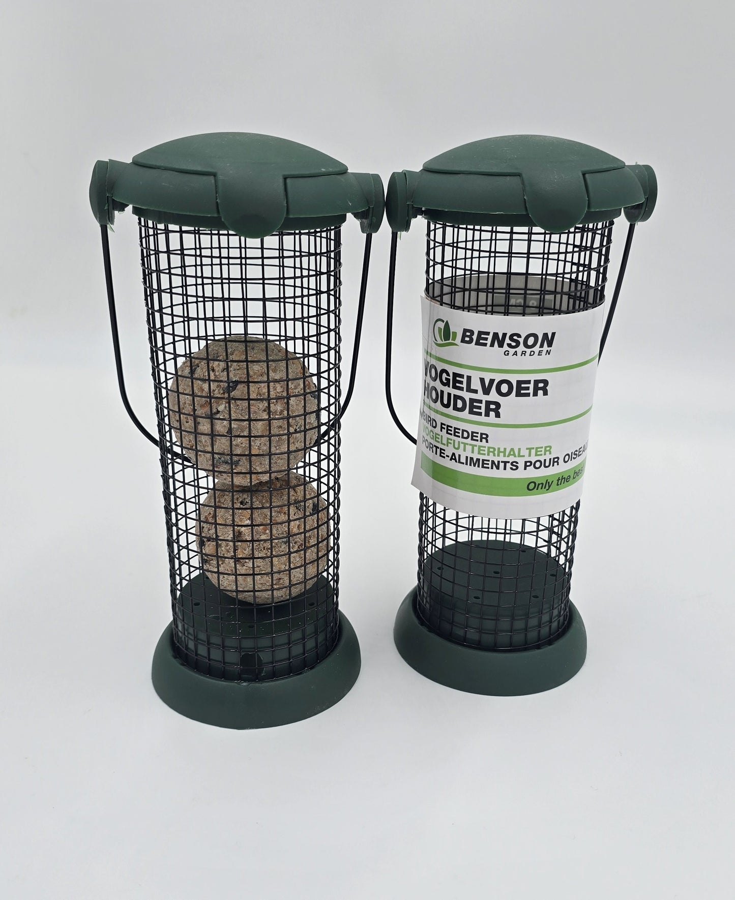 Vogelfutterspender Dunkelgrün Ø 8 x 19 cm Meisenknödelhalter Futterspender