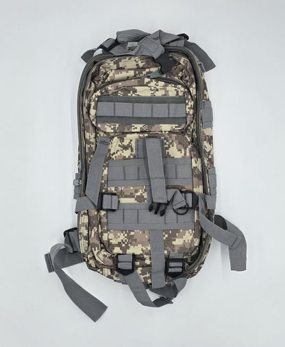 Army-style backpack, 20 liters, camouflage, German Army style, water-repellent, olive green camouflage pattern