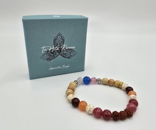 Tri Hiti Karana Armband Wertschätzung 6,5 cm ⌀ Bali Perlenkette flexibel