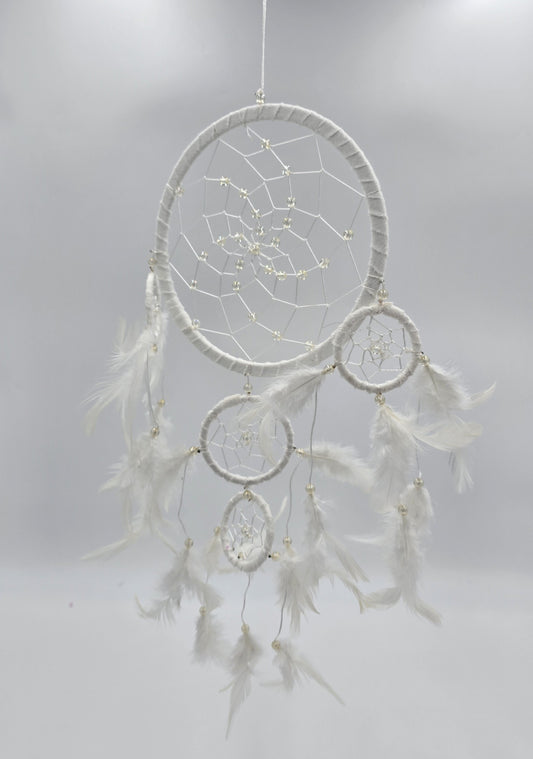 Traumfänger Bali 50x17x0,5cm Dreamcatcher rot weiß schwarz rund groß