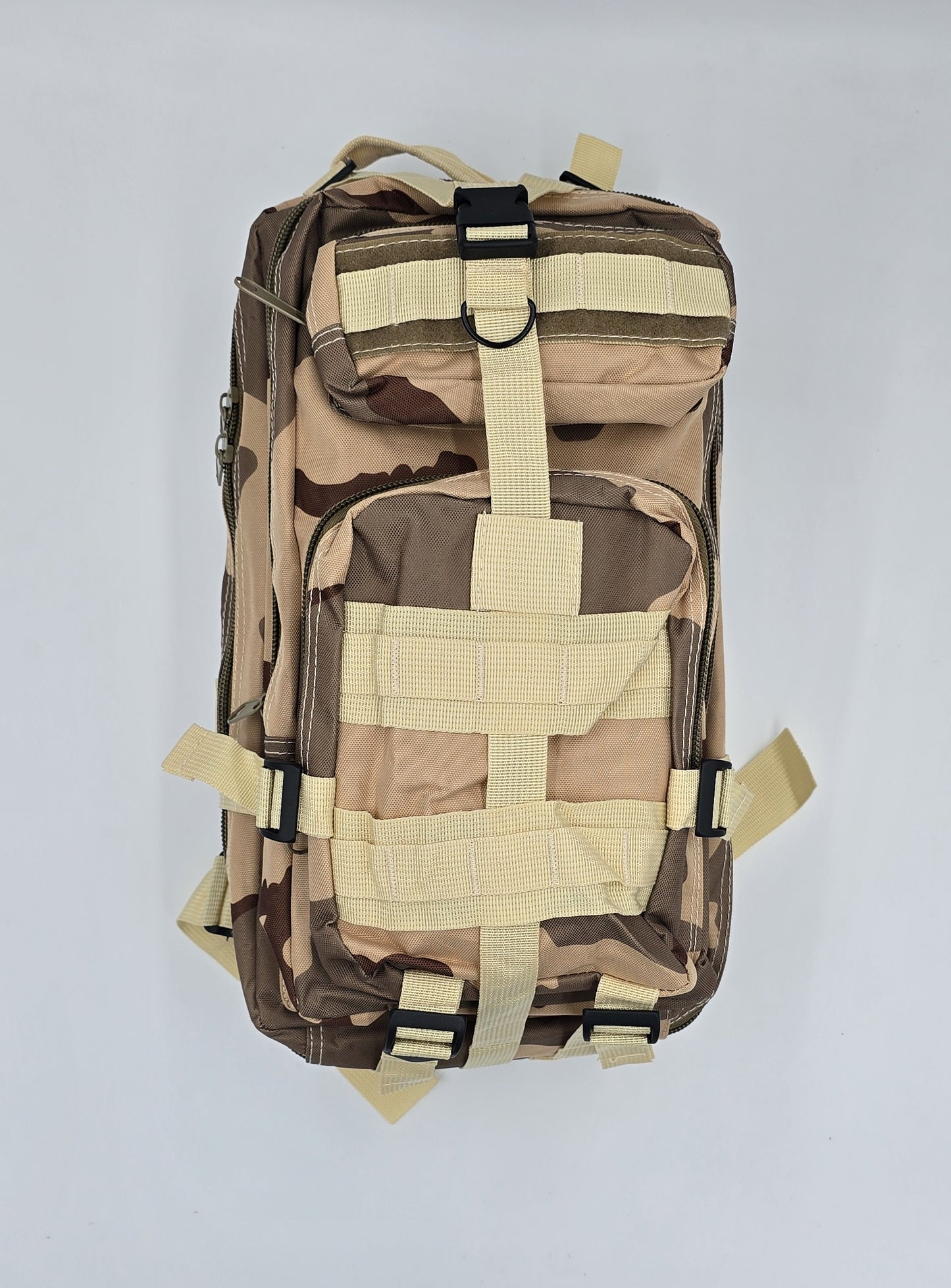 Army-style backpack, 20 liters, camouflage, German Army style, water-repellent, olive green camouflage pattern