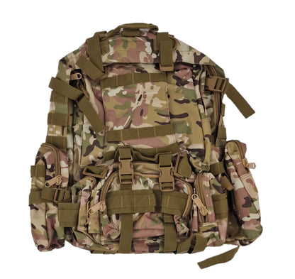 Army-style backpack, 45 liters, camouflage, German Army, water-repellent, desert camouflage, beige 