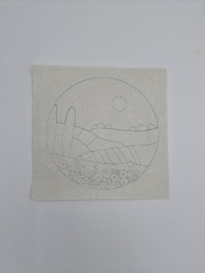 Nadelfilzen DIY Wollfilzbild Felder Wiesen Herbst Ø 18 cm Gemälde Wanddekoration Freizeitspaß Erwachsene Jugendliche