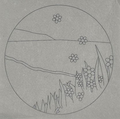 Nadelfilzen DIY Wollfilzbild Strand Meerblick Ø 18 cm Gemälde Wanddekoration Freizeitspaß Erwachsene Jugendliche