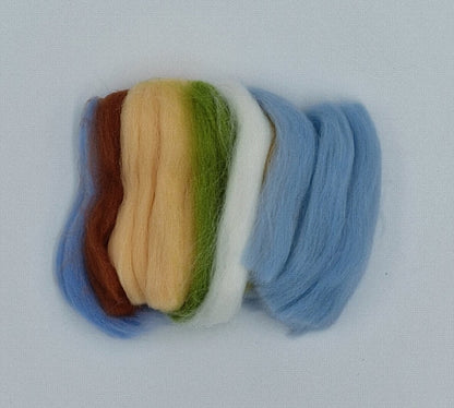 Nadelfilzen DIY Wollfilzbild Strand Meerblick Ø 18 cm Gemälde Wanddekoration Freizeitspaß Erwachsene Jugendliche