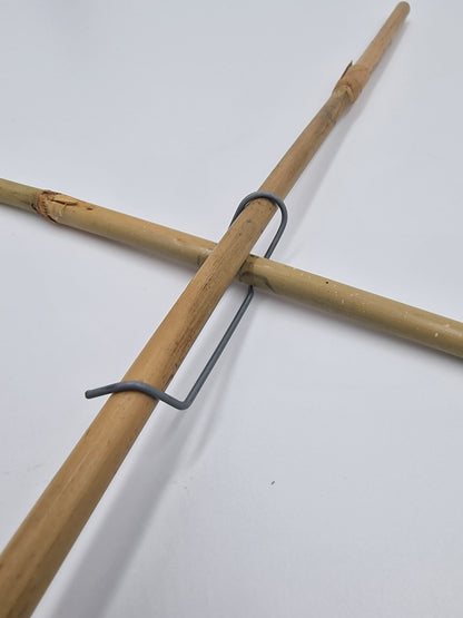 Tonkinstab Rankgitter Set 12 Rankstäbe und 36 Tonkinklammer Pflanzgerüst Bausatz 120 cm