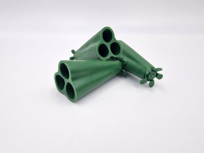 Pyramid tips for bamboo canes as climbing aids, trellises, climbing supports, green, 3 pieces