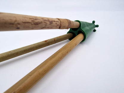 Pyramid tips for bamboo canes as climbing aids, trellises, climbing supports, green, 3 pieces