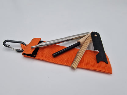 Feuerstarter Set Feuerstahl 7 cm Magnesium Survival Outdoor Bushcraft Camping 4-tlg.