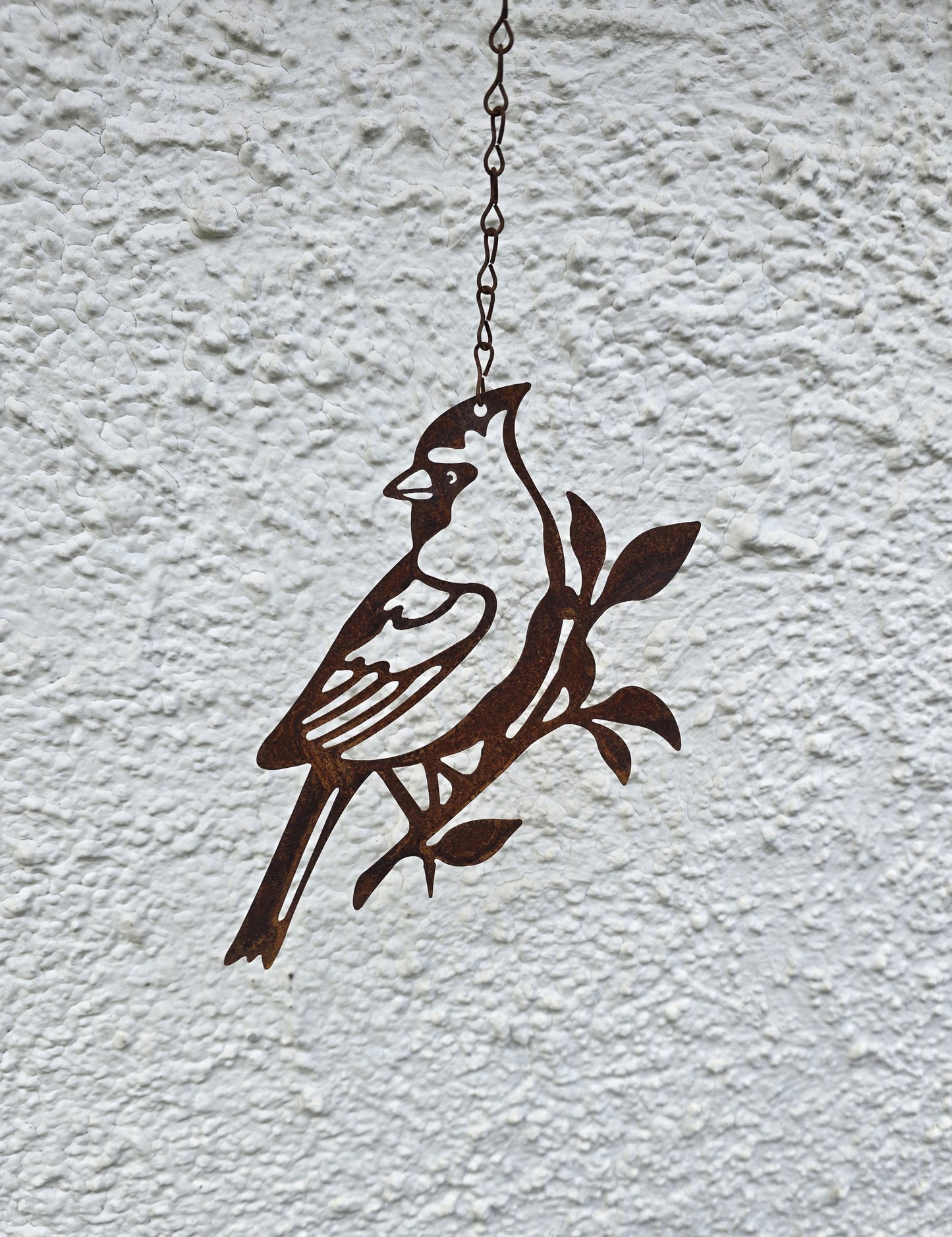 Vogeldeko Metall Rost zum Hängen – Edelrost Gartendeko Vogel 18x15cm mit Haken