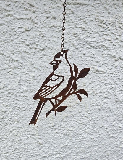 Vogeldeko Metall Rost zum Hängen – Edelrost Gartendeko Vogel 18x15cm mit Haken
