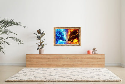 DIY Diamond Painting 5D Diamond Painting Wolf Flames 30x40 cm Painting Wall Decoration Painting Leisure Fun Adults Teenagers