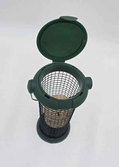 Vogelfutterspender Dunkelgrün Ø 8 x 19 cm Meisenknödelhalter Futterspender