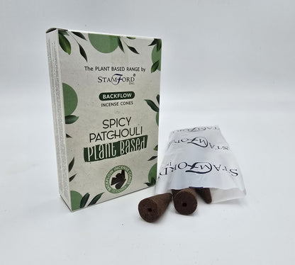 12 x pflanzliche Rückfluss-Räucherkegel Patschuli Duft Yoga Meditation Entspannung