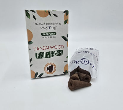 12 x pflanzliche Rückfluss-Räucherkegel Sandelholz Duft Yoga Meditation Entspannung