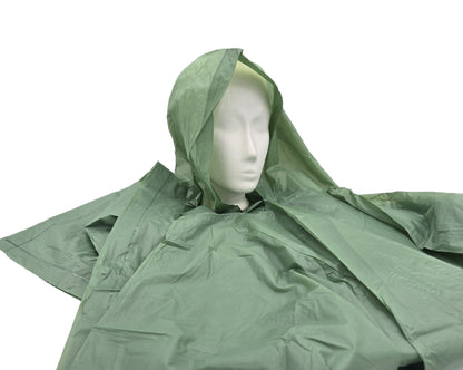 Regenponcho Grün mit Kapuze – Langlebiger & Wiederverwendbarer Outdoor Poncho aus PVC