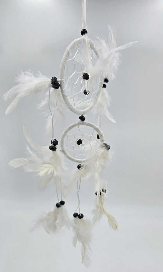 Traumfänger Bali 35x11x1cm Dreamcatcher rund rot weiß schwarz mittel