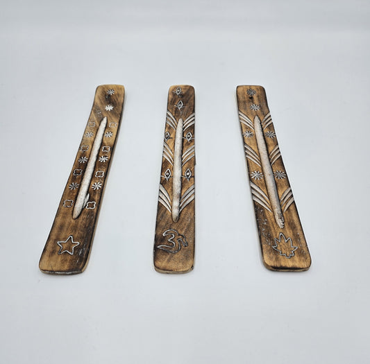3x Räucherstäbchenhalter Mangoholz 24cm lang Halter Räucherwerk-Holzhalter