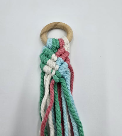 Blumentopfhalter hängend Makramee bunt Pastellfarben Topfhalter Blumenampel